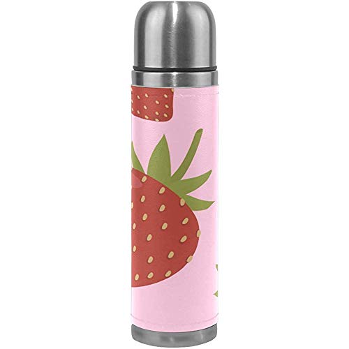 Thermos-Rojo Rosa Fresa Termo Botella De Agua...